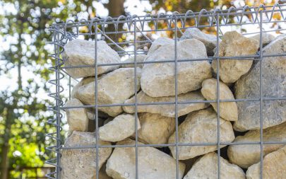 Gabion Wall. Multi-level Garden Design. Ingatestone Essex