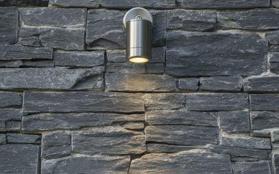 Garden Lighting Design Down Light Slate Cladding