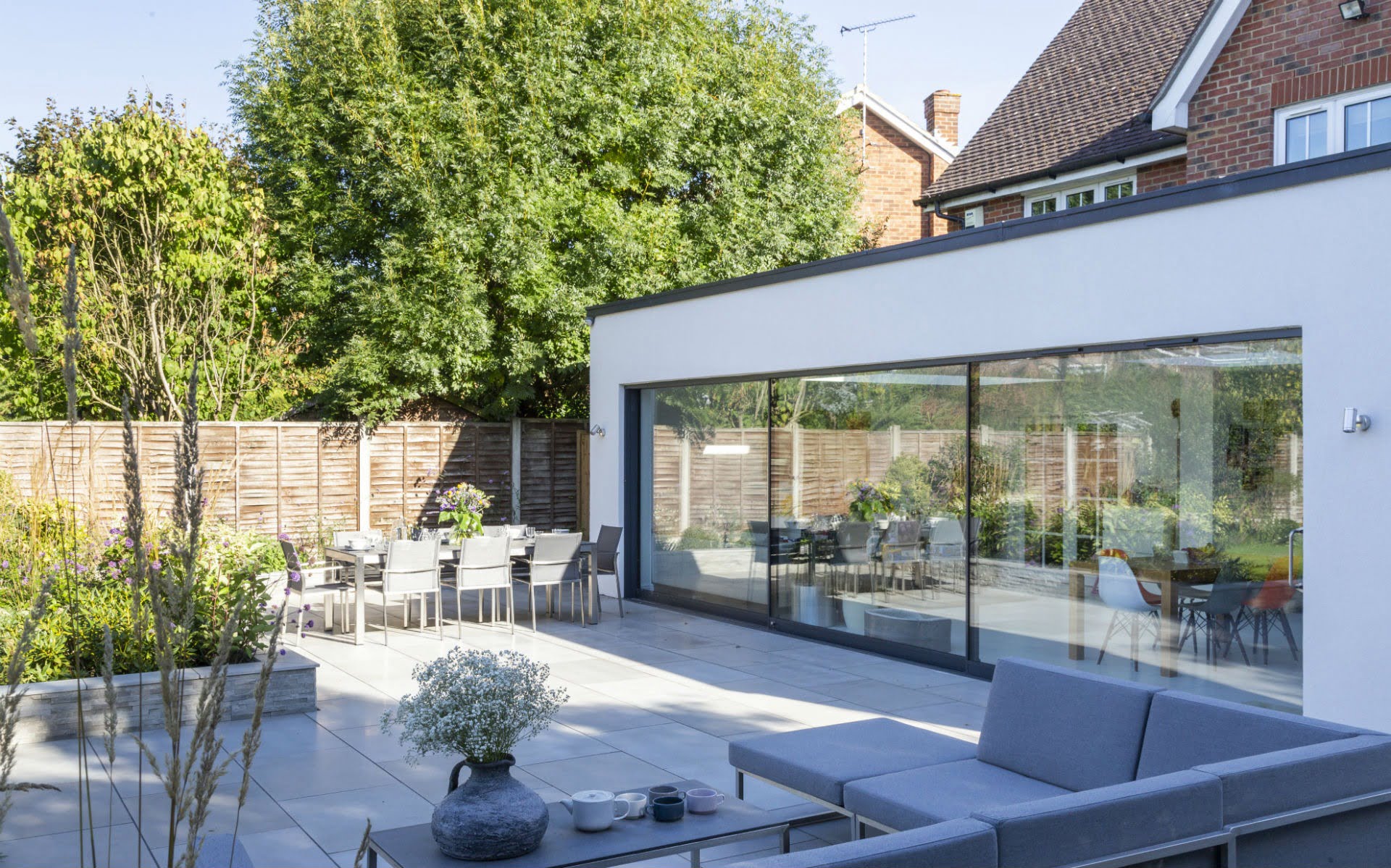 Portfolio Contemporary Family Garden Springfield Chelmsford Essex Outdoor Lounge and Dining Area